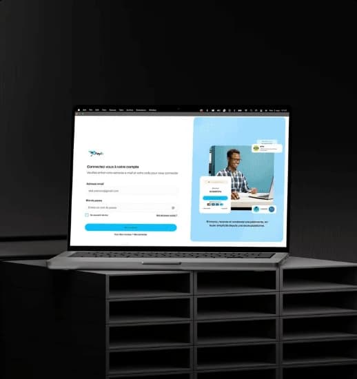 Payix sign-in page shown on a laptop